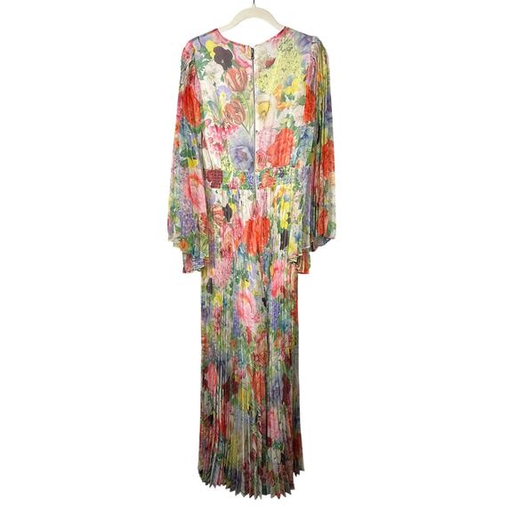 Alice + Olivia Bennet Floral Pleated Wide Leg Jumpsuit In Don Floral Women's 10 - Picture 4 of 12